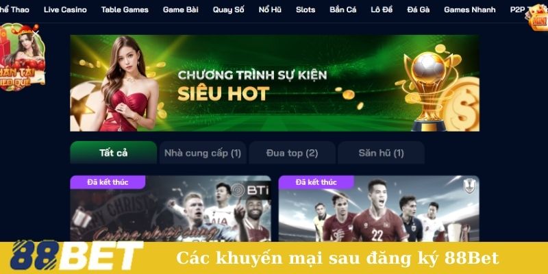 Các khuyến mại sau đăng ký 88Bet