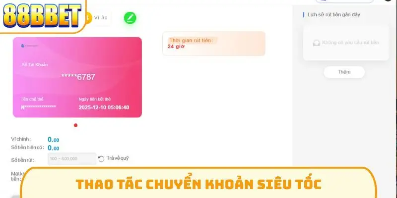 Thao tác chuyển khoản siêu tốc Thao tác chuyển khoản siêu tốc