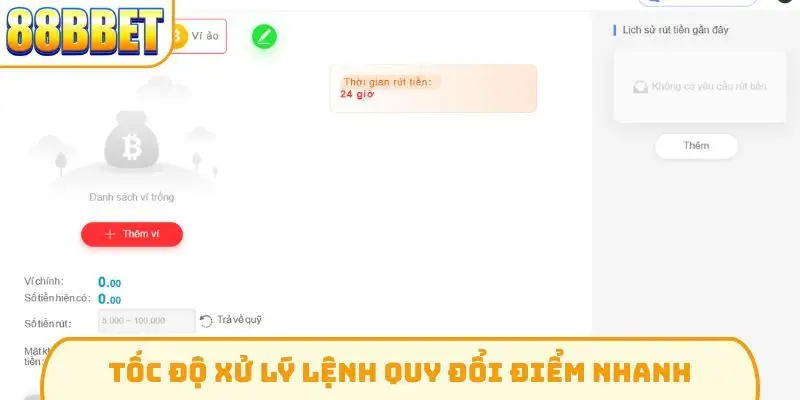 Tốc độ xử lý lệnh quy đổi điểm nhanh Tốc độ xử lý lệnh quy đổi điểm nhanh